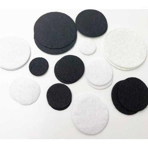 The Mix Size 50pcs Felt Circle Appliques -White and black Color Free Shipping