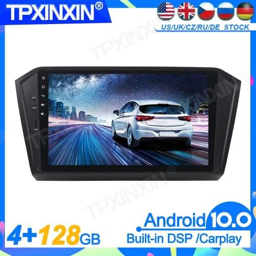 4+128GB Android 10 For VW PASSAT 2015-2016 Head Unit Car Multimedia Player Auto Radio Tape Recorder GPS Navigation DSP IPS 2Din