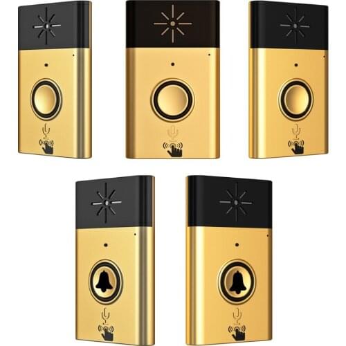 XINSILU New Arrival Digital Wireless Audio Doorbell,home security intercom system doorphone Gold color 2outside bell+3inner bell