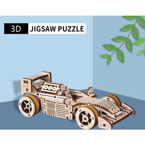 UGUTER Wooden Mechanical Model Creative Assembling Hakuna T709 Racing Car Fidget Toys Gift For Girlfriend And Children
