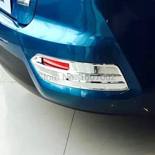 For Nissan Lannia 2016 Chrome 2pcs Rear Tail Fog Light Lamp Shade Bezel Frame Cover Molding Trim Auto Accessories