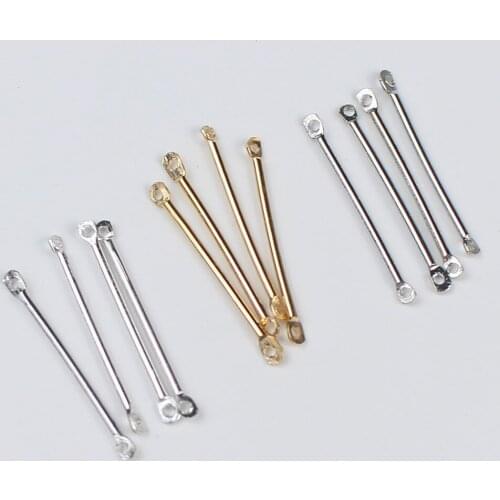 50pcs/lot 15 20 25 30 35 40mm Double Cylinder Bar Earrings Connecting for Earring Pins Findings DIY Jewelry Making Supplies
