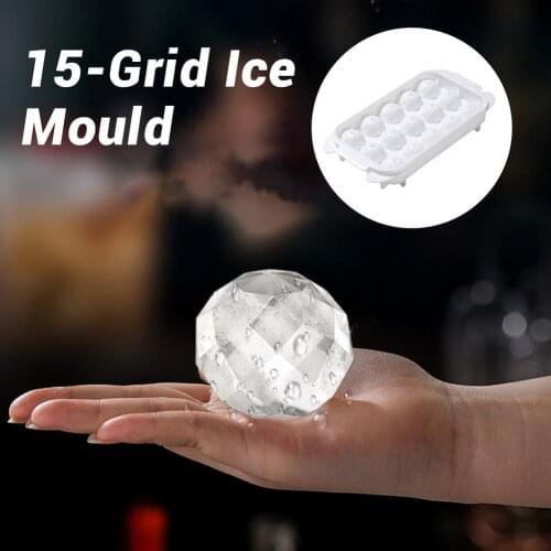 Ice Cube Mould PP Ice Tray 15 Grid Ice Ball Mold Household Ice Ball Maker With Lid For Whiskey Beer Wine Supplies Wholesale
