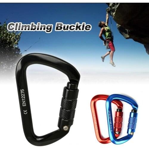 Carabiner Aluminium Alloy Safety buckle fixing hook D-ring screw for climbing hammock High-strength Climbing Accessories