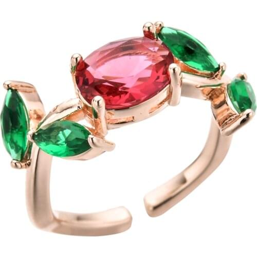 Korean style leaf egg ring is suitable for women / girls' sweet and romantic wedding party jewelry gifts JZ-057