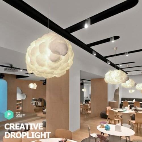 Cloud Lamp Nordic Style Lamp Creative Art Silk Lighting Childrens Club Lamp Engineering Restaurant Cloud Chandelier