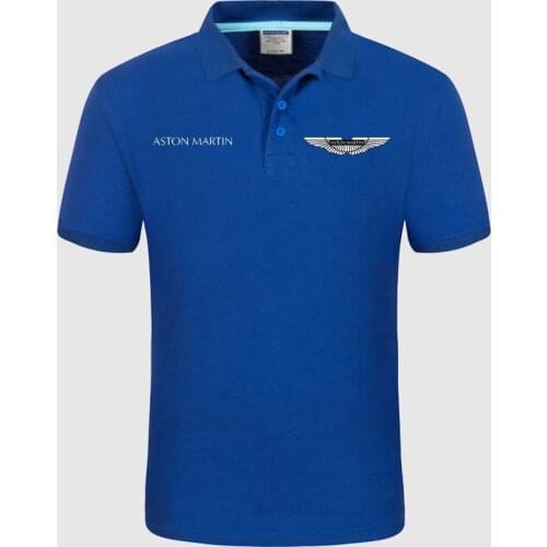 High quality logo crocodil Aston Martin logo Polo classic brand Men Polo Shirt Men Casual solid Short Sleeve cotton polos M