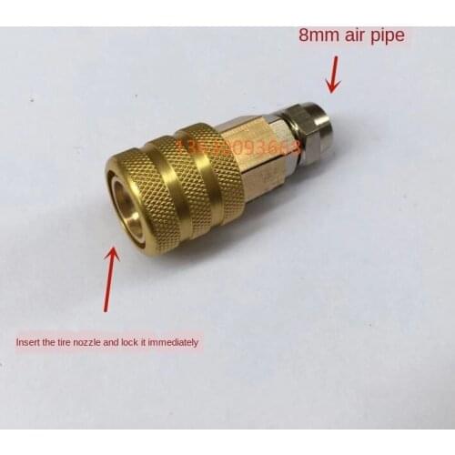 Tire Inflatable Self-Locking Chuck 8mm Pipe Connector Tire Pressure Gauge Inflatable Chuck Air Nozzle Lock Nozzle