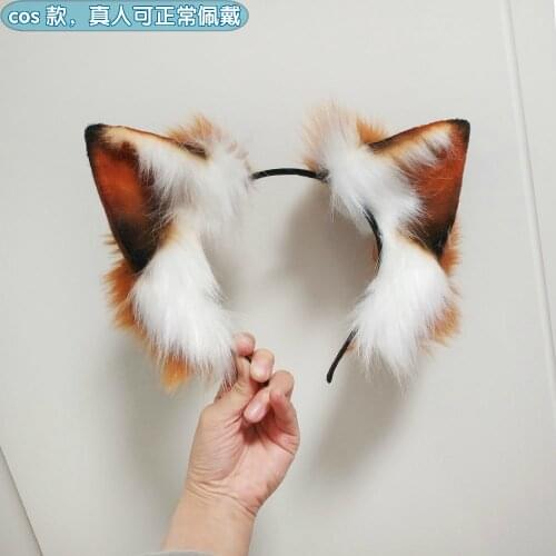 New Red Fox Lolita Fox Ear Hair Hoop For Game Party Cosplay Costume Accessories