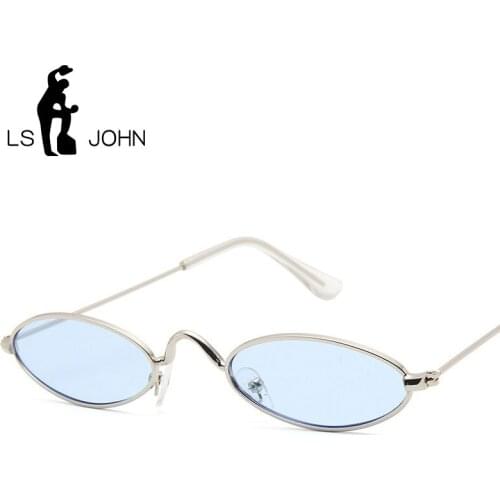LS JOHN Vintage Small Oval Sunglasses Women Men Brand Designer Hot Sales Hip Hop UV400 Sun Glasses lady Luxury Eyewear