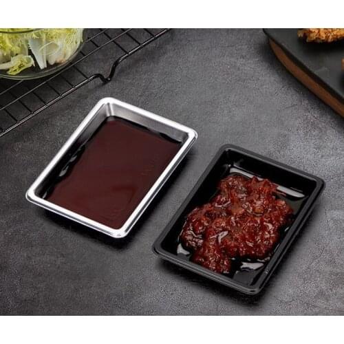 Disposable Sushi Soy Sauce Dish Rectangle Salad Salt Seasoning Containers Plate Restaurant Take-Out Package Wholesale#8824