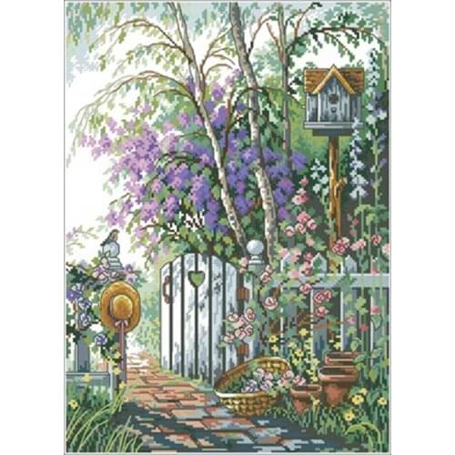 Garden path patterns Counted Cross Stitch 11CT 14CT DIY Chinese Cross Stitch Kits Embroidery Needlework Sets home decor