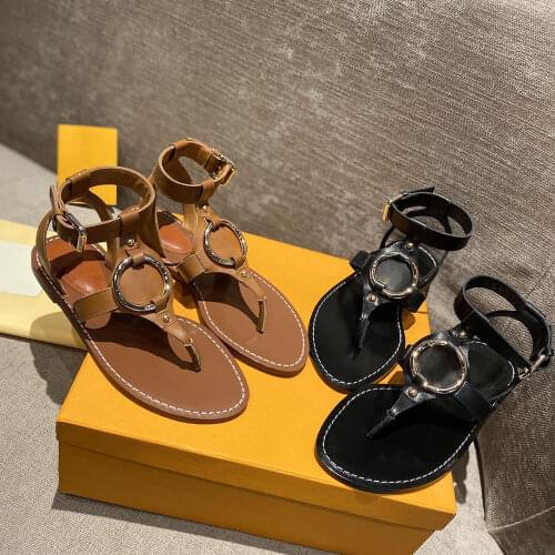Womens Sandals New Fashion Summer Sandals Genuine Leather Ins Fashion Sandals For Women Luxury Designer Womens Sandals Size 42