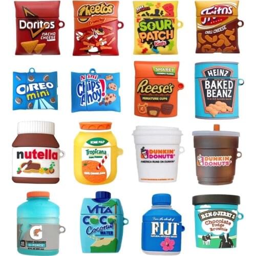 3D Cartoon Cake Drink Potato Chips Cow Silicone Case for Apple Airpods 1 2 Cover for Air Pods Pro 3 Case Wireless Charging Box