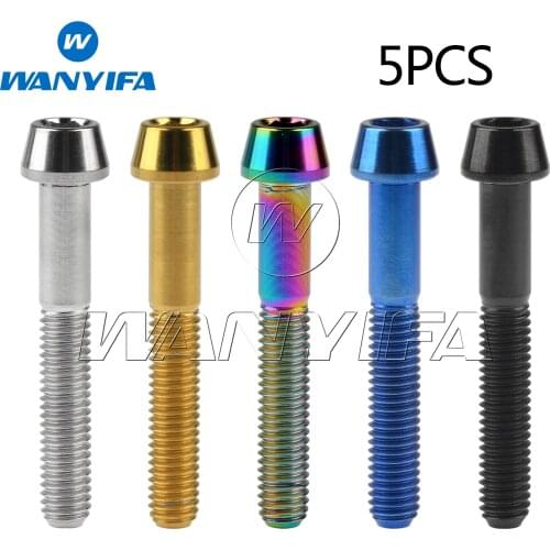 Wanyifa M6x40mm Ti Titanium Bolt Hex Head Screw 5pcs/lot Bike Accessory