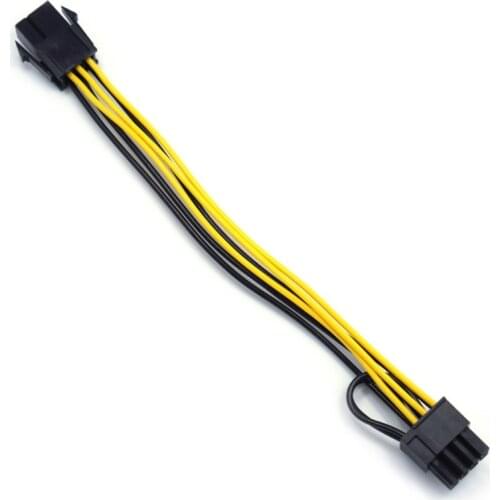 6 Pin Male to 8 Pin (6+2) Male Express Power Extension Cable GPU Power Cable