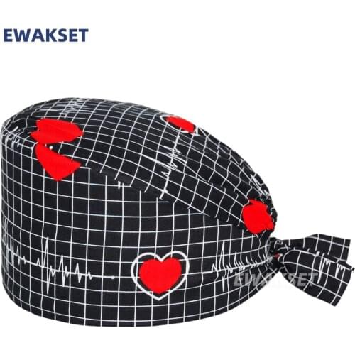 High Quality Tooth Print medical Hat Pet clinic scrubs cap cotton work hat women Health service Dentist nursing work hat