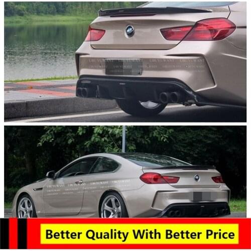 Real Carbon Fiber Rear Trunk Spoiler Lid For BMW F13 F06 640i 650i M6 2012-2016 V Style Rear Wing Spoiler Rear Trunk Black