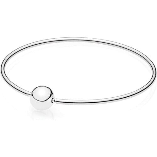 Authentic 925 Sterling Silver Essence Signature Fashion Bangle Fit Pandora Women Essence Bead Charm Bracelet Gift DIY Jewelry