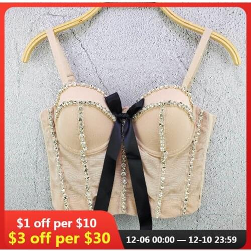 Beauty nail beaded drill bow mesh yarn sling vest outside wearing a sexy temperament design sense short jacket woman