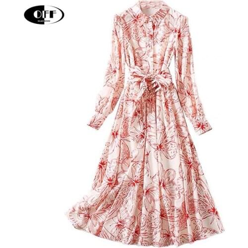 Designer Runway Butterfly Printed Maxi Dress Autumn Vintage Casual Elegant Beach Chic Streetwear Boho Long Dresses Women Clothes