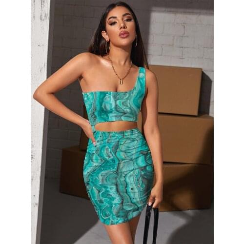 Giyu Brand Dizziness Dresses Women Graffiti Halter Sleeveless Art Bodycon Dress Harajuku Hollow out Dresses Womens Clothing Club