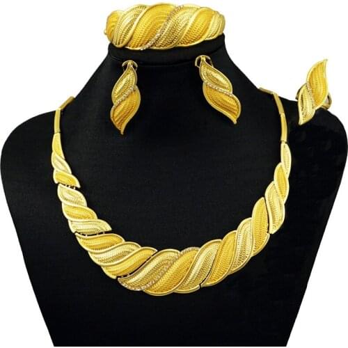 GOLD women necklace new design gold plating jewelry sets super quality african big jewelry sets wedding jewelry fine jewelry