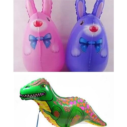 1PC Walking Animal Helium Balloon Cute Green Dinosaur Rabbit Pet air Balloon for Birthday Party Decoration Kids Toy