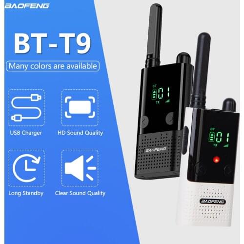 1OR 2PCS Baofeng BF-T9 Smart Mini FRS UHF462-467MHz License-Free environmental protection low radiation Walkie Talkie