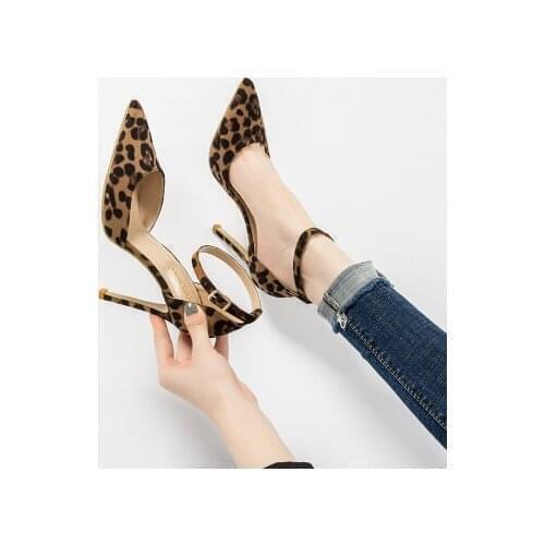 2019 Sexy Leopard Women Shoes High Heels 6-10CM Elegant Office Pumps Shoes Women Sandals Print Pointed Toe Luxury Singles Shoes