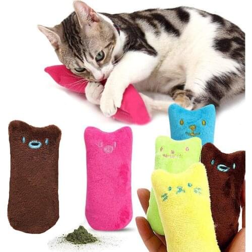 5PCS Cat Toy Cat Catnip Toys Cats Teeth Grinding Interactive Plush Chew Toy Cat Pillow For Kitten Kitty Products Random Color