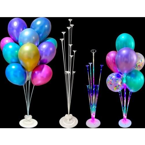7/11/13/19 Tubes Balloon Stand Holder Column Confetti Balloons Happy Birthday Ballon Kids Baby Shower Wedding Party Decoration