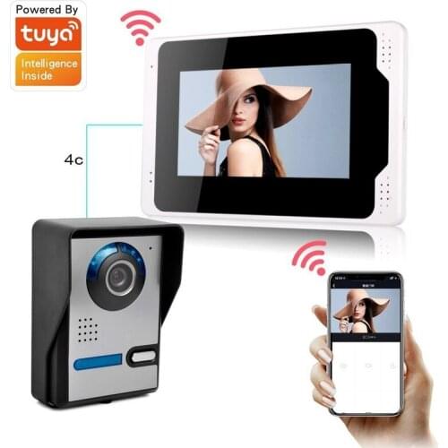 7-inch Wired Graffiti WIFI Visual Doorbell HD 1080P Mobile Detection Language Message Visual Intercom