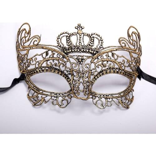 8 Style Gold Ladies Sexy Lace Masquerade Party Mask for Carnival Mardi Gras Masque Halloween Prom Masks Venetian Cutout Eye Mask