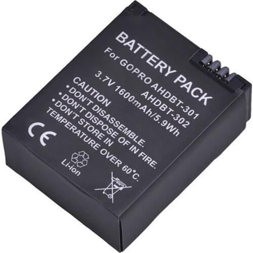 Tectra 3.7V 1600mAh Battery for hero 3 gopro hero3 battery AHDBT-301 Gopro 3 Battery GoPro HERO3+,HERO3