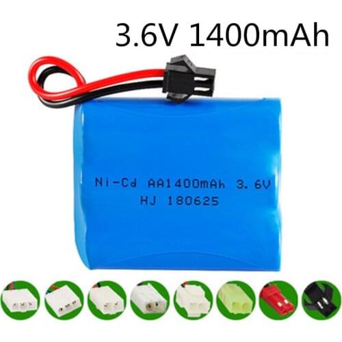 3.6v 1400mah NI-CD Ni-CD Battery AA 3.6v Battery Pack For RC Toy Car Boat GUN TANK Trucks Trains RC Toy Model Battery