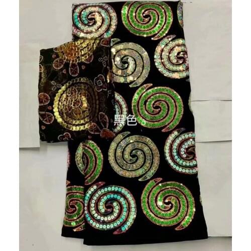 Sequin fabric velvet lace fabric 2021ruban satin tissu dentelle african lace fabric nigerian lace materials high quality 5+2yard