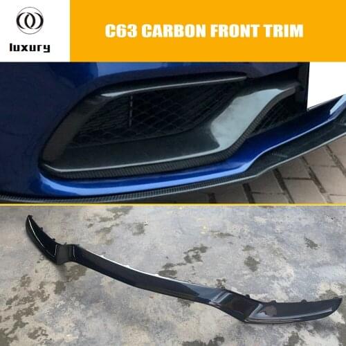 C63 Carbon Fiber Front Bumper Splitter Trim for Benz W205 C205 S205 C63 & C63s AMG Sedan Coupe Wagon 2015 - 2021
