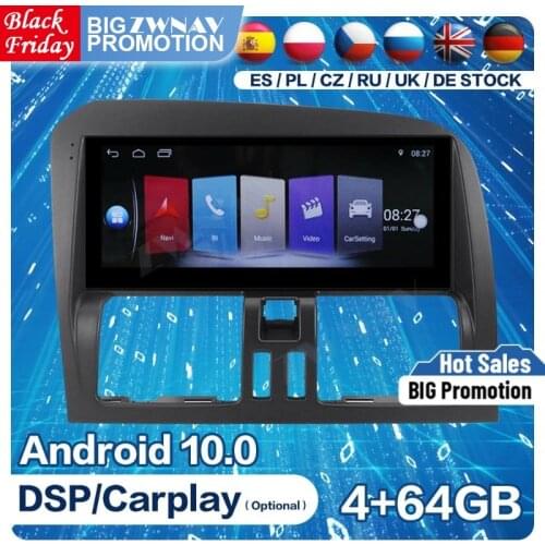 Carplay Android 9 Screen For VOLVO XC60 2009 2010 2011 2012 2013 2014 2015 GPS Navigation Audio Stereo Radio Receiver Head Unit