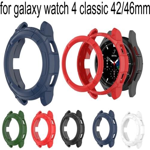 TPU Watch Case Cover for Samsung Galaxy Watch 4 Classic 42mm 46mm Frame Rubber Bumper Anti Drop Protective Shockproof Shell