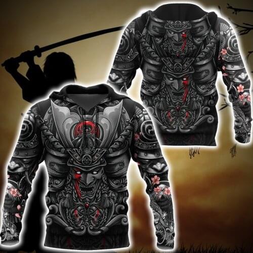 CLOOCL Japanese Sakura Samurai Hoodie 3D Print Men Long Sleeve Sweatshirt Unisex Harajuku Streetwear Zipper Coat Drop Shipping