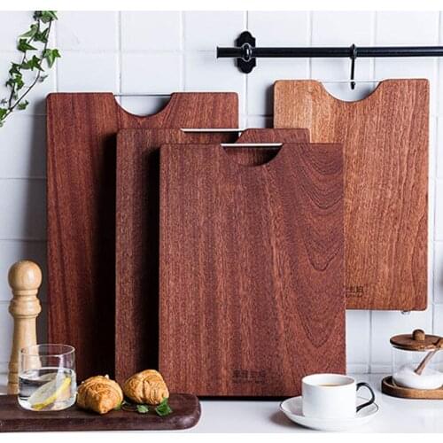 Wood cutting board Household kitchen thickened chopping board whole wood mildew ebony