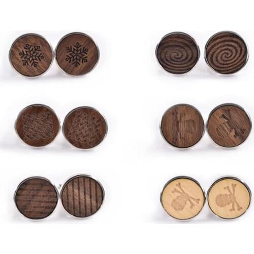 Wooden Jewelry Fashion Shirt Cufflinks for Mens Gift Brand Cuff Links Buttons High Quality Abotoaduras Gemelos