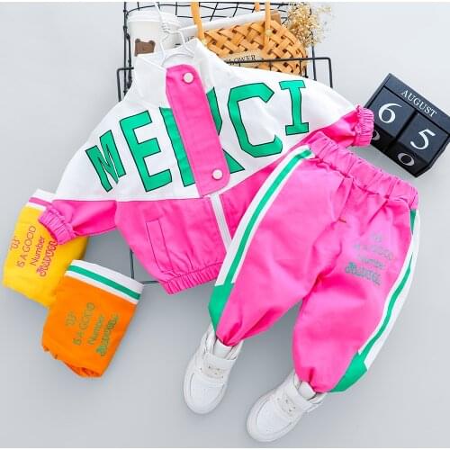 2020 Autumn Kid Boy Girl Clothing New Casual Tracksuit Long Sleeve Letter Zipper Sets Infant Clothes Baby Pants 1 2 3 4 Years