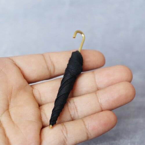 1/12 Scale Black Umbrella Model for Action Figure Accessories Scene Toy