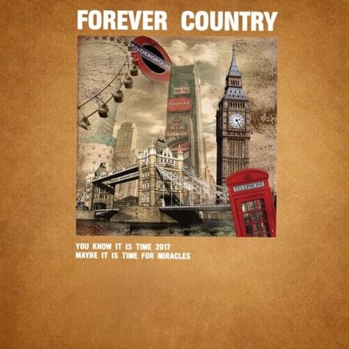 Fashionable retro European city buildings DIY pattern heat transfer printing printed on summer young peoples clothes