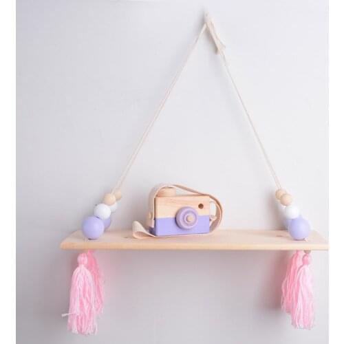 Nordic Wood Wall Hanging Beads hanger Board Tassels Child room decoration clothing Hat Hook photography Home craft DIY INS