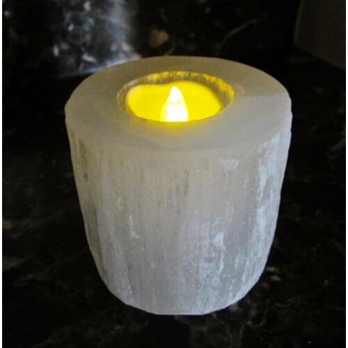 Natural White Selenite Candle Stick Carving Raw Gemstone Meditation Crystal Healing Crystal Energy Mineral