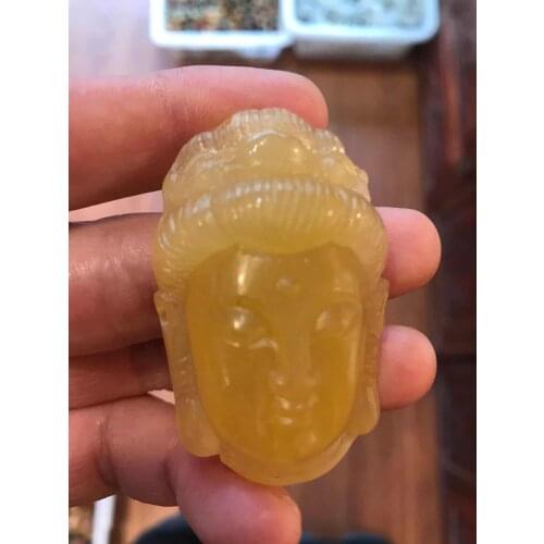 Natural A yellow jade pendant hand-carve guanyin jade pendants brand men necklace jadeite jade jewelry jade necklace women