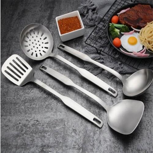 Stainless Steel Kitchen Tools New Long Handle Cooking Tool Kitchen Gadget Soup Ladle Colander Spoon Shovel Spatula Turner Dishes